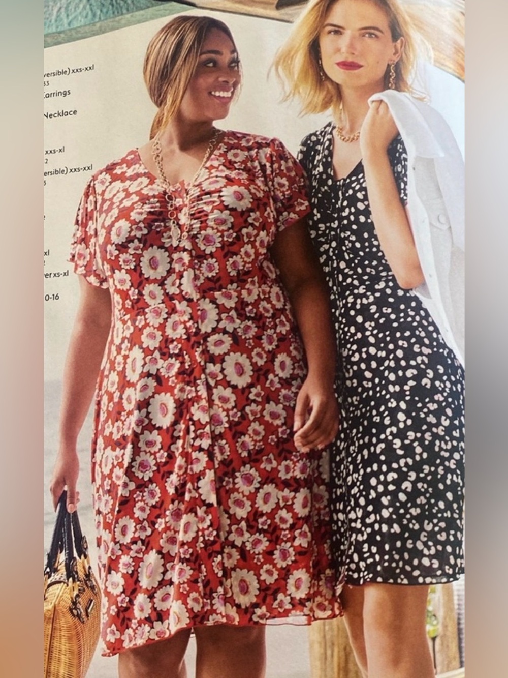 Cabi Reversible Floral Dress Red Floral & Black Polka Dot Midi Dress Size M